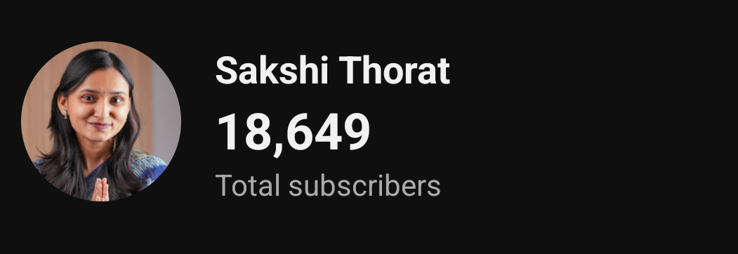 Sakshi Thorat YouTube profile screenshot